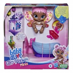 Baby Alive GloPixies Minis Doll, Bubble Sunny, Glow-In-The-Dark 3.75-Inch Pixie Toy with Surprise Friend