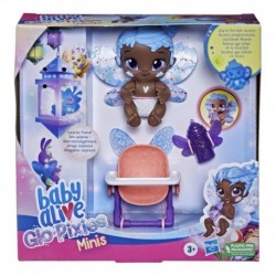 Baby Alive GloPixies Minis Doll, Sky Breeze, Glow-In-The-Dark 3.75-Inch Pixie Toy with Surprise Friend